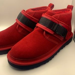 Ugg boots red sueded real fur male and female NEW